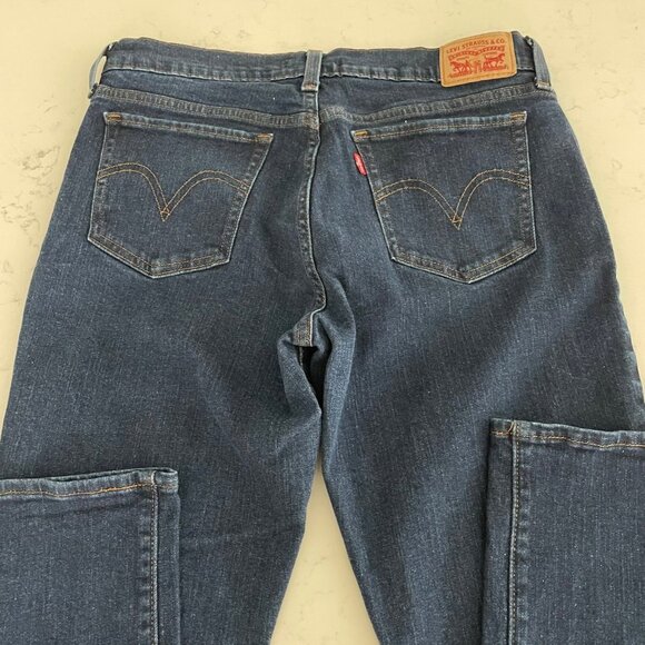 Levi's Casual 414 Relaxed Straight Leg 5 Pocket Dk Wash Denim Jeans Blue Sz 29 - Picture 5 of 9